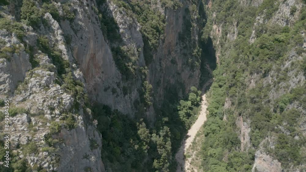 Aerial view of the Gjipe beach canyon between Dhermi and Himara on the Ionian Sea in southern Albania Aerial view of the Gjipe beach canyon between Dhermi and Himara on the Ionian Sea in southern Albania