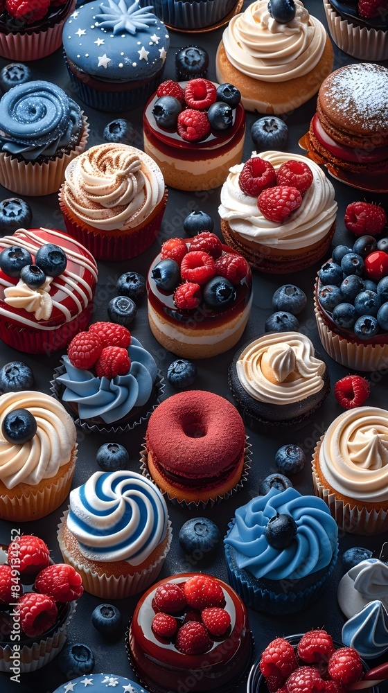 Patriotic Dessert Showcase An Artful Arrangement of Festive Cupcakes Cakes and Treats Patriotic Dessert Showcase An Artful Arrangement of Festive Cupcakes Cakes and Treats
