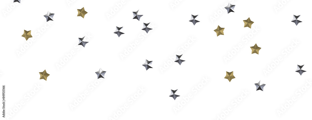 Banner with golden decoration. Festive border with falling glitter dust and stars. Banner with golden decoration. Festive border with falling glitter dust and stars.