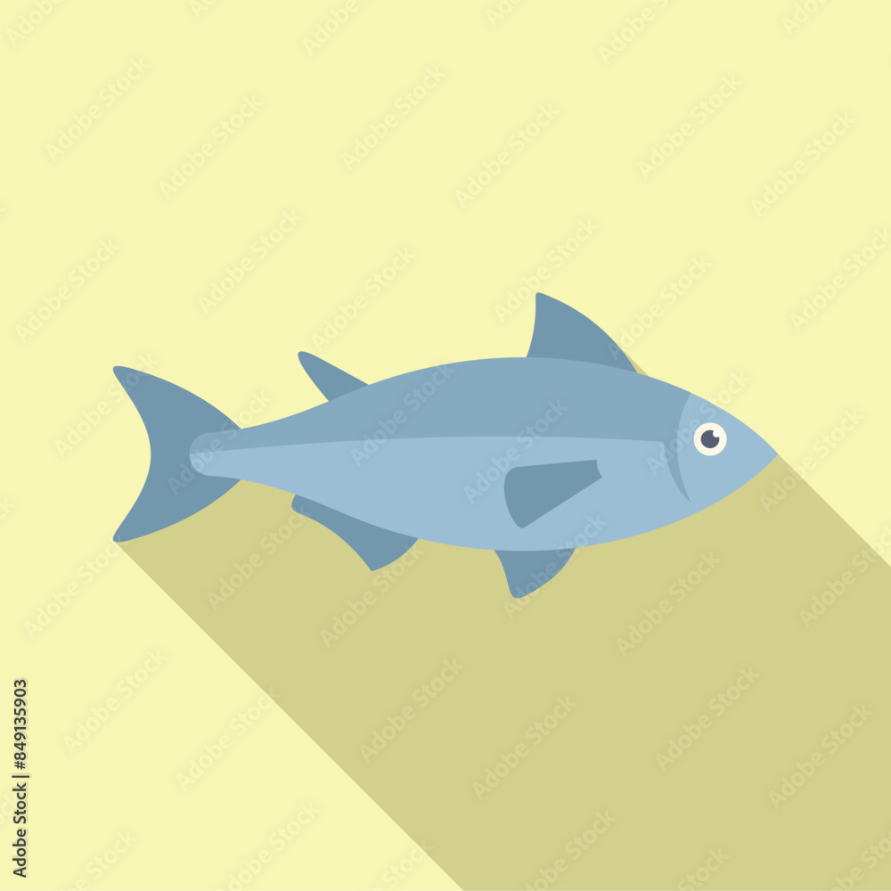 Atlantic herring swimming in the ocean with a long shadow Atlantic herring swimming in the ocean with a long shadow