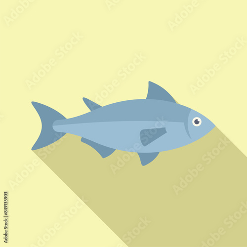 Atlantic herring swimming in the ocean with a long shadow