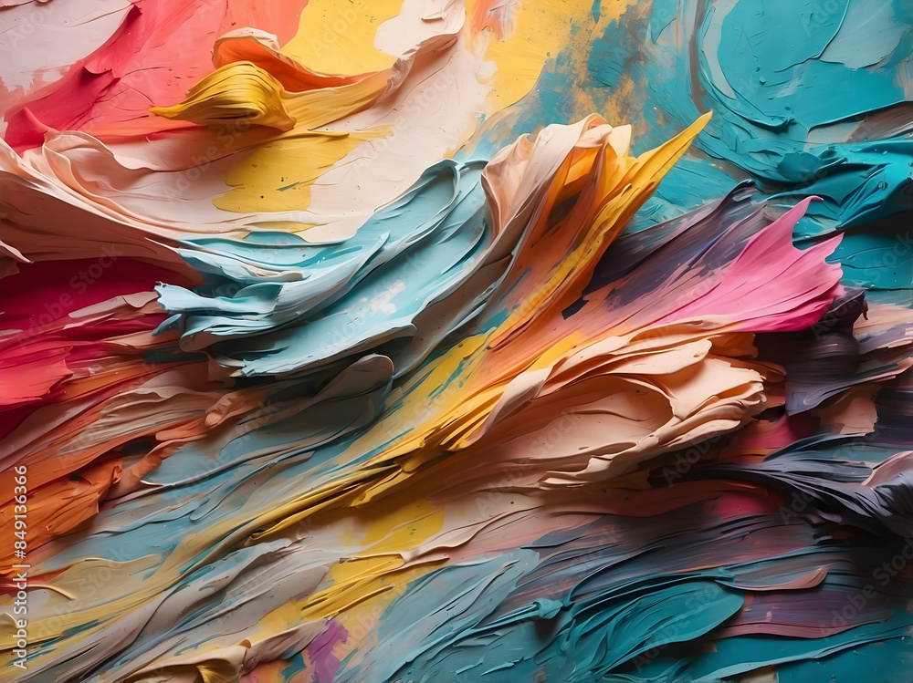 Vibrant textured oil paint close-up Vibrant textured oil paint close-up
