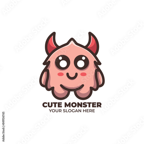 Cute Monster Logo Vector Design