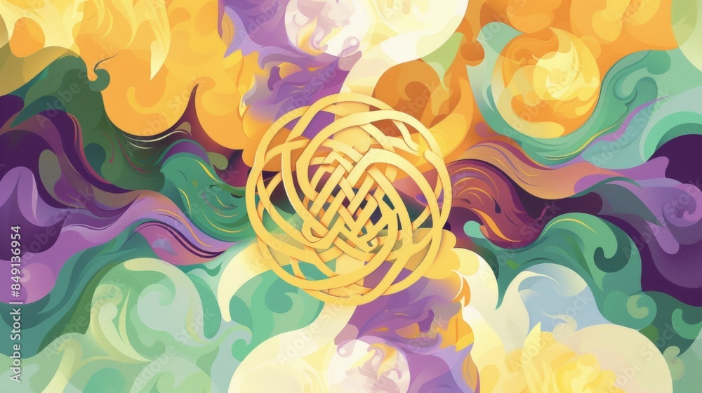 A digital illustration featuring a Druidic triskelion A digital illustration featuring a Druidic triskelion