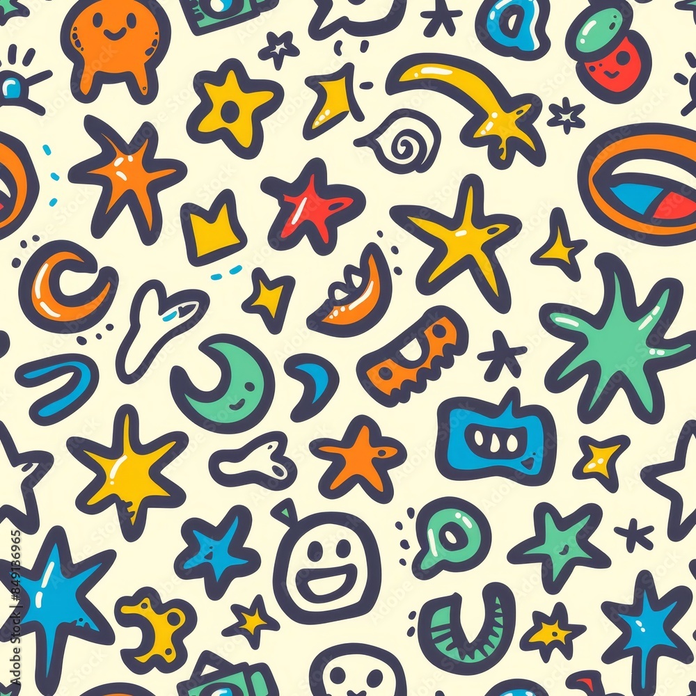 Fototapeta premium Abstract background illustration in the style of the 70s