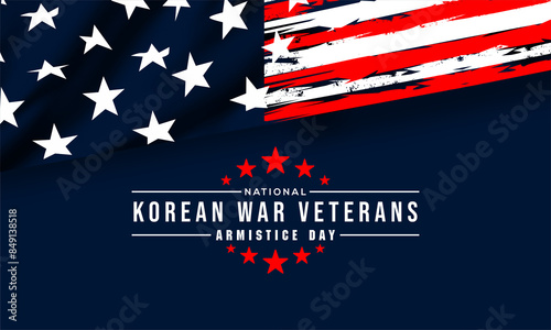 National Korean War Veterans Armistice Day July 27 Background vector Illustration