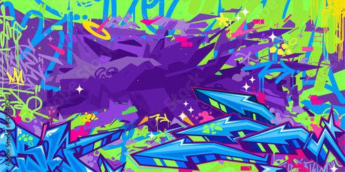 Modern Abstract Hip Hop Urban Street Art Graffiti Style Vector Illustration Background Template