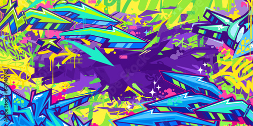 Modern Abstract Hip Hop Urban Street Art Graffiti Style Vector Illustration Background Template