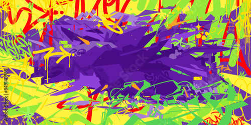 Modern Abstract Hip Hop Urban Street Art Graffiti Style Vector Illustration Background Template