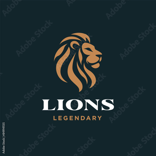  Lion  King Heraldry face head logo design