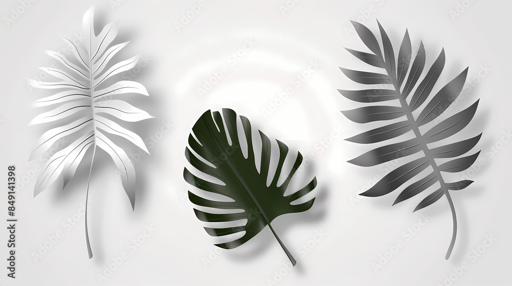 Realistic transparent shadow from a leaf of a palm tree on the white background. Tropical leaves shadow. Mockup with palm leaves shadow. Realistic transparent shadow from a leaf of a palm tree on the white background. Tropical leaves shadow. Mockup with palm leaves shadow.