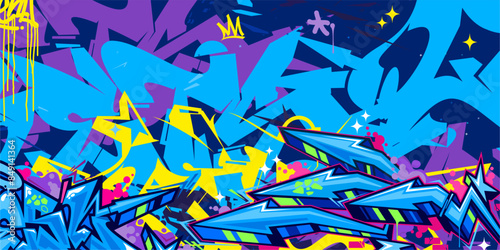 Modern Abstract Hip Hop Urban Street Art Graffiti Style Vector Illustration Background Template