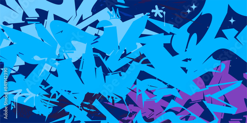 Trendy Abstract Hip Hop Urban Street Art Graffiti Style Vector Illustration Background Template