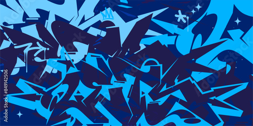 Modern Abstract Hip Hop Urban Street Art Graffiti Style Vector Illustration Background Template