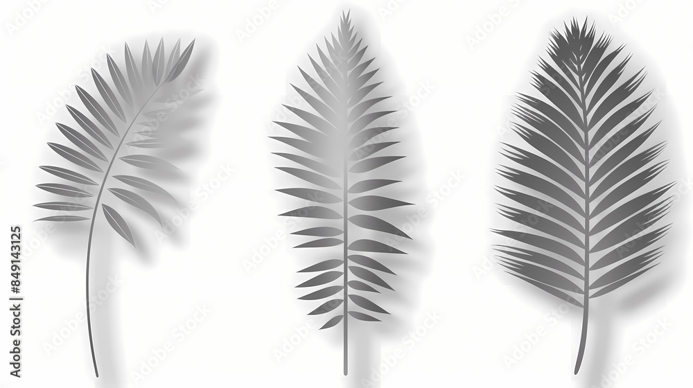 Realistic transparent shadow from a leaf of a palm tree on the white background. Tropical leaves shadow. Mockup with palm leaves shadow. Realistic transparent shadow from a leaf of a palm tree on the white background. Tropical leaves shadow. Mockup with palm leaves shadow.