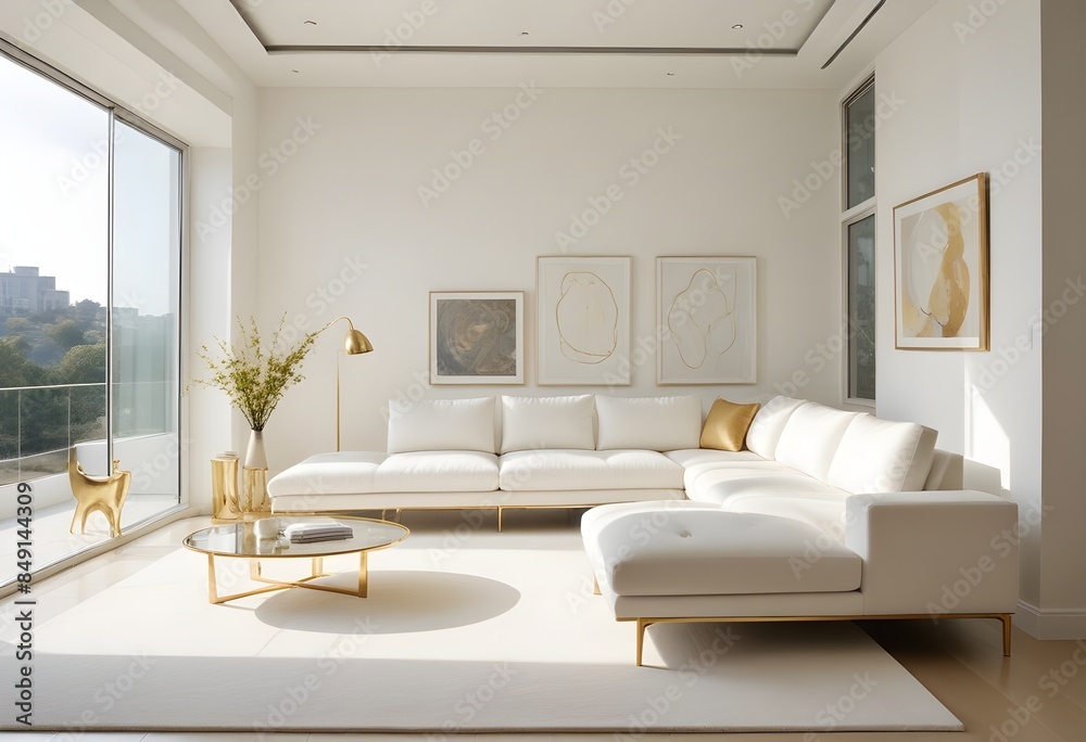 Fototapeta premium white and ginterior designold theme modern interior