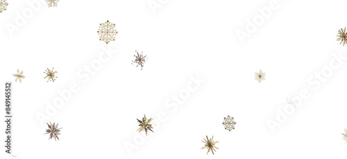 Winter Flurry: Mesmeric 3D Illustration Depicting Descending Festive Snowflakes