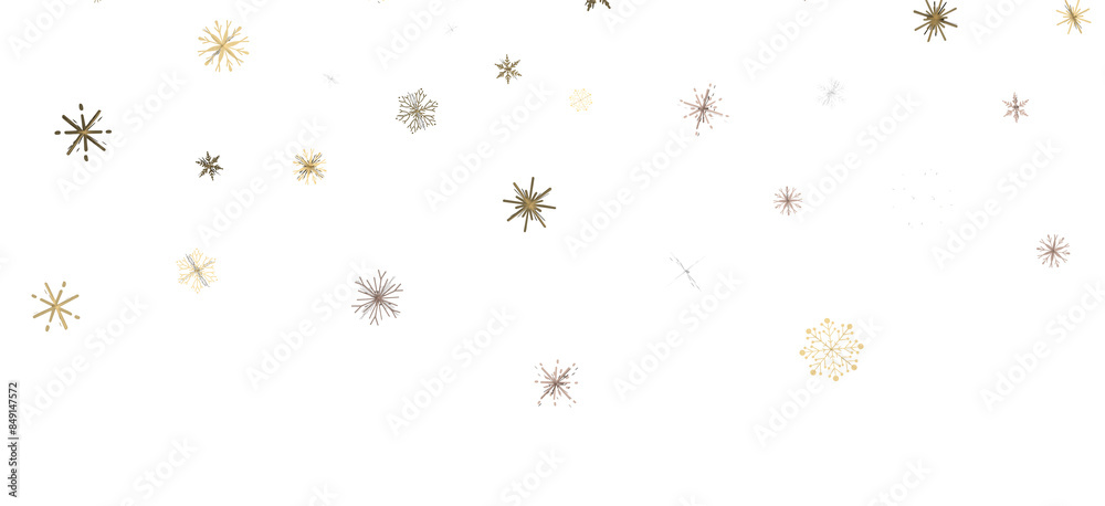 Winter Flurry: Mesmeric 3D Illustration Depicting Descending Festive Snowflakes Winter Flurry: Mesmeric 3D Illustration Depicting Descending Festive Snowflakes