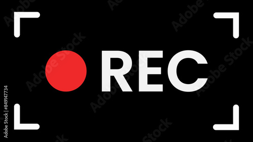 Recording sign, REC frame icon illustration background, recording icon button.