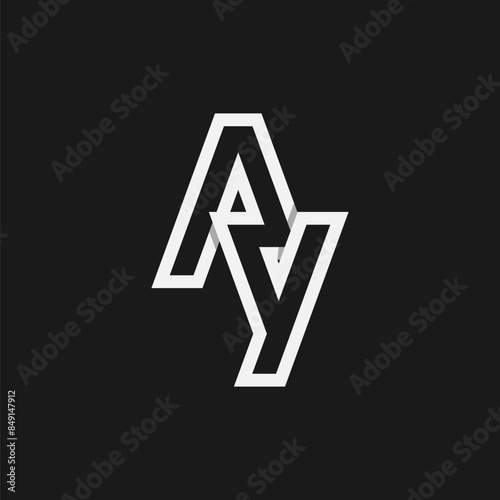 Letter AY or YA Logo, Monogram Logo letter A with Y combination, design logo template, vector illustration