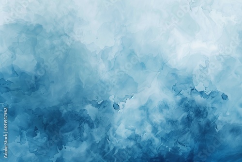 Blue watercolor painting with gentle gradients and fluid shapes. Ideal for backgrounds, artistic designs, and creative projects.