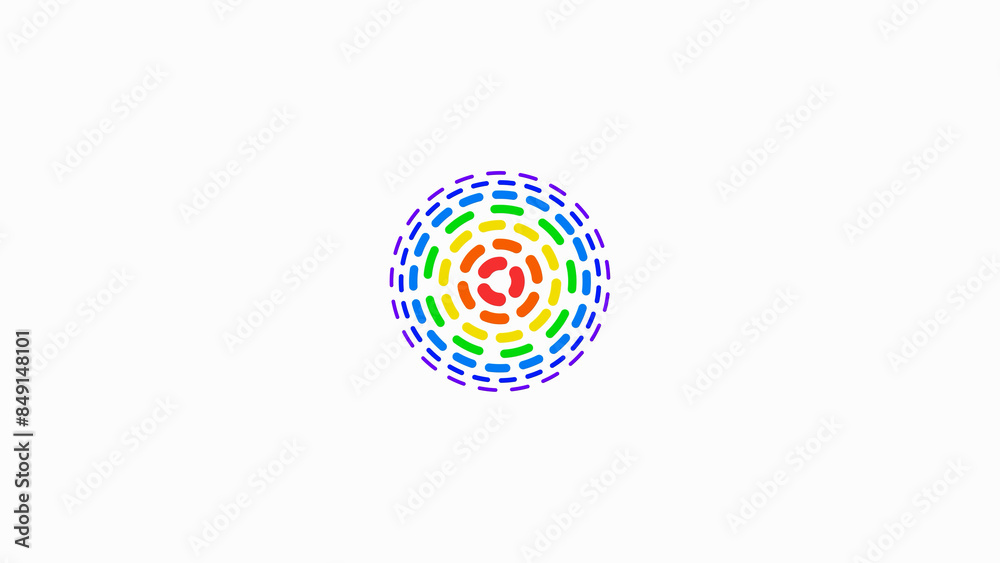 Abstract background rainbow color circle line illustration background, colorful circle.