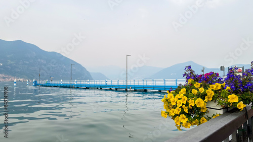 Views from Clusane located on the edge of Lake Iseo italy photo