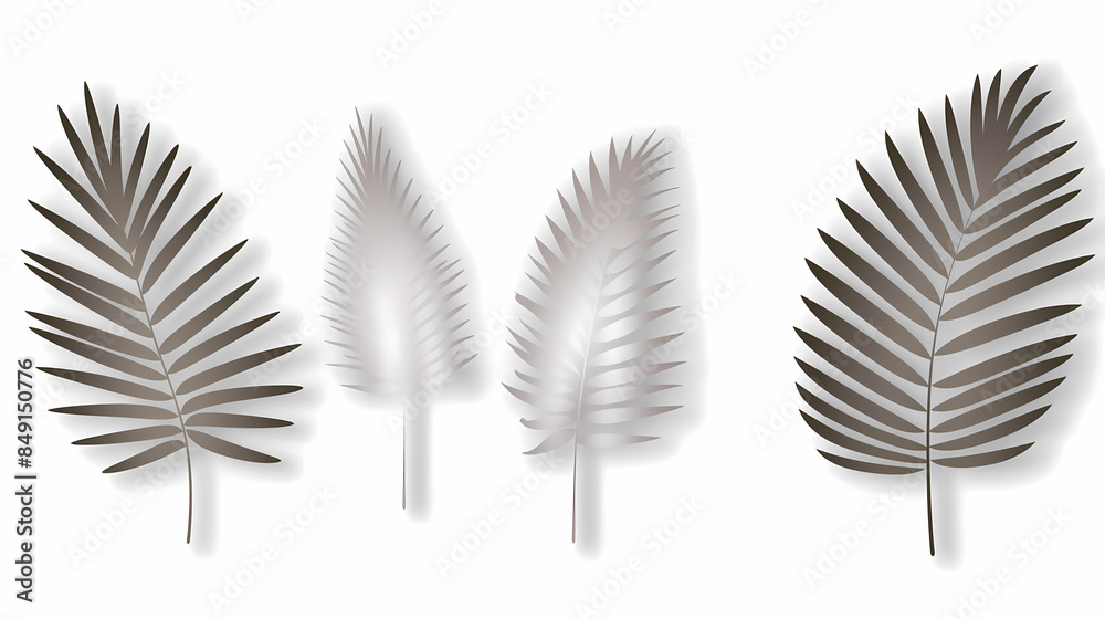Realistic transparent shadow from a leaf of a palm tree on the white background. Tropical leaves shadow. Mockup with palm leaves shadow. Realistic transparent shadow from a leaf of a palm tree on the white background. Tropical leaves shadow. Mockup with palm leaves shadow.