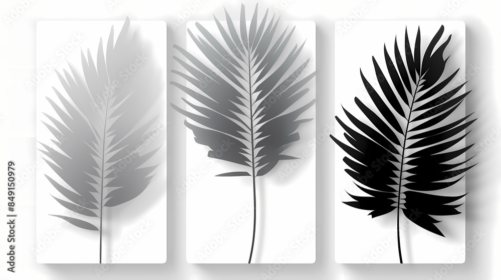 Realistic transparent shadow from a leaf of a palm tree on the white background. Tropical leaves shadow. Mockup with palm leaves shadow. Realistic transparent shadow from a leaf of a palm tree on the white background. Tropical leaves shadow. Mockup with palm leaves shadow.