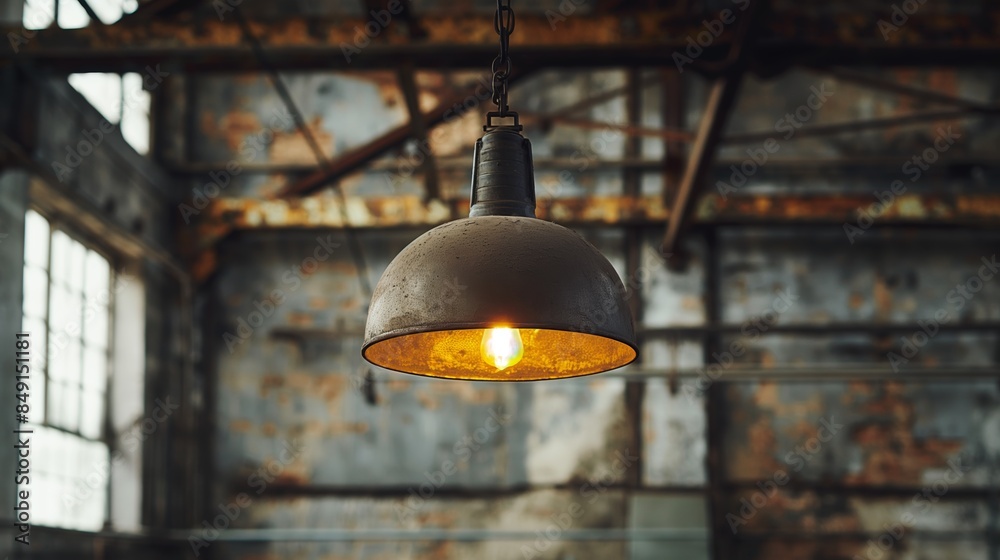Obraz premium Industrial Pendant Light in a Rustic Setting