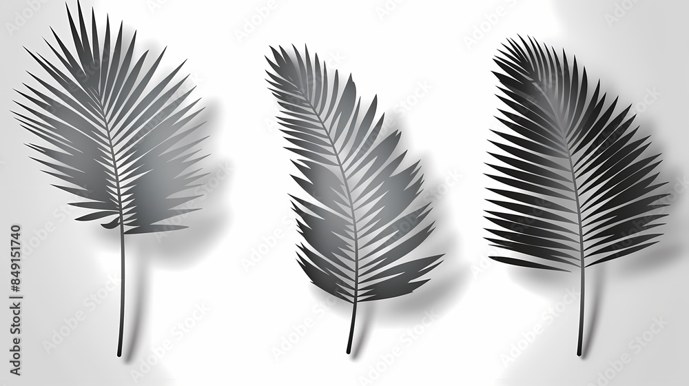Realistic transparent shadow from a leaf of a palm tree on the white background. Tropical leaves shadow. Mockup with palm leaves shadow. Realistic transparent shadow from a leaf of a palm tree on the white background. Tropical leaves shadow. Mockup with palm leaves shadow.