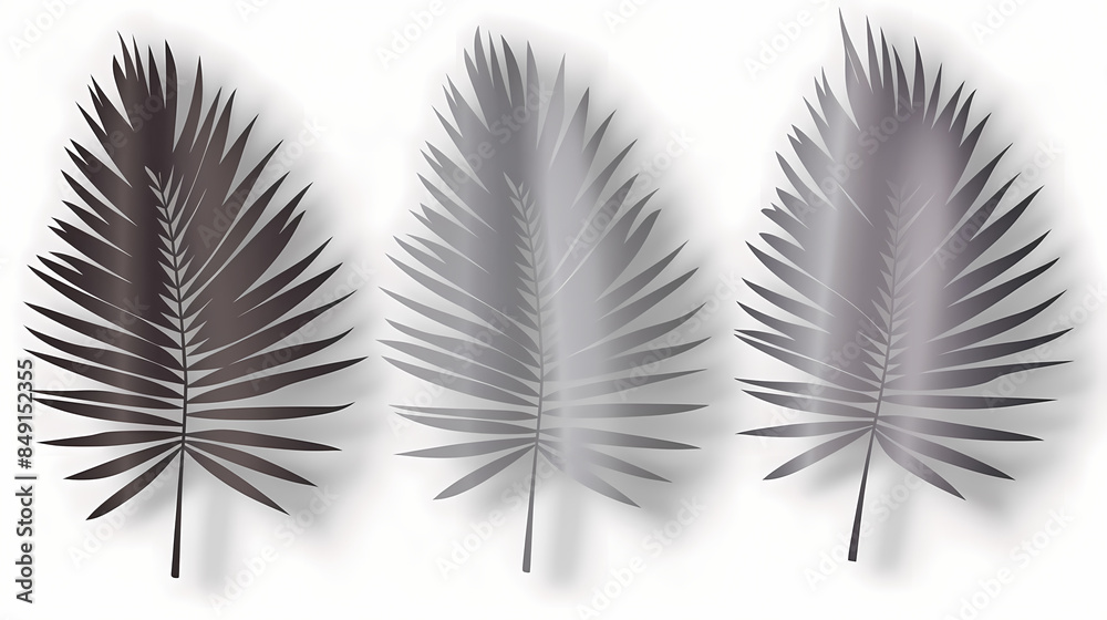 Realistic transparent shadow from a leaf of a palm tree on the white background. Tropical leaves shadow. Mockup with palm leaves shadow. Realistic transparent shadow from a leaf of a palm tree on the white background. Tropical leaves shadow. Mockup with palm leaves shadow.