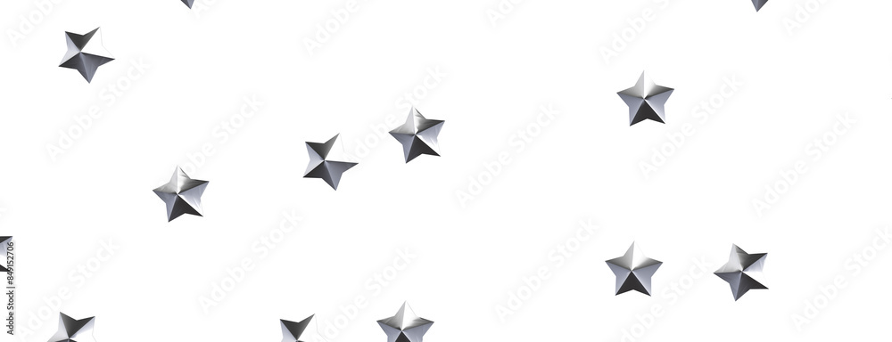 Naklejka premium Heavenly Golden Shower: 3D Illustration Brings the Beauty of Stars to Life