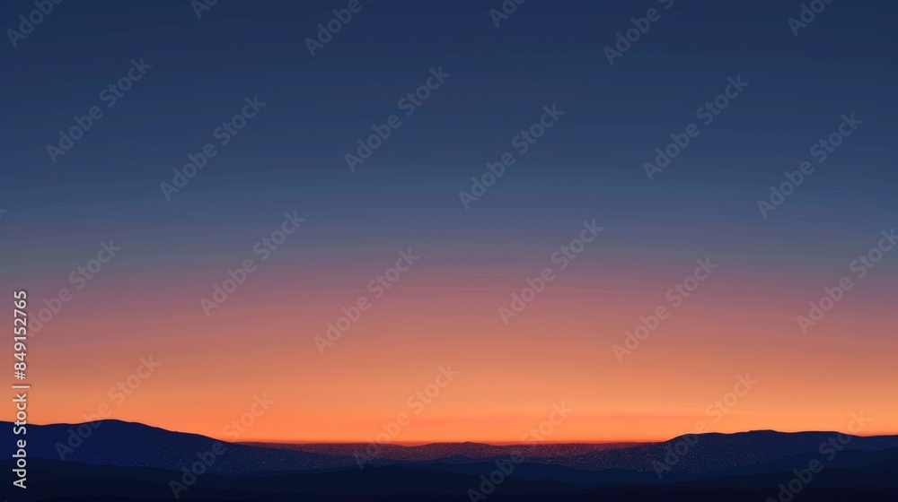A serene twilight sky above silhouetted mountains A serene twilight sky above silhouetted mountains