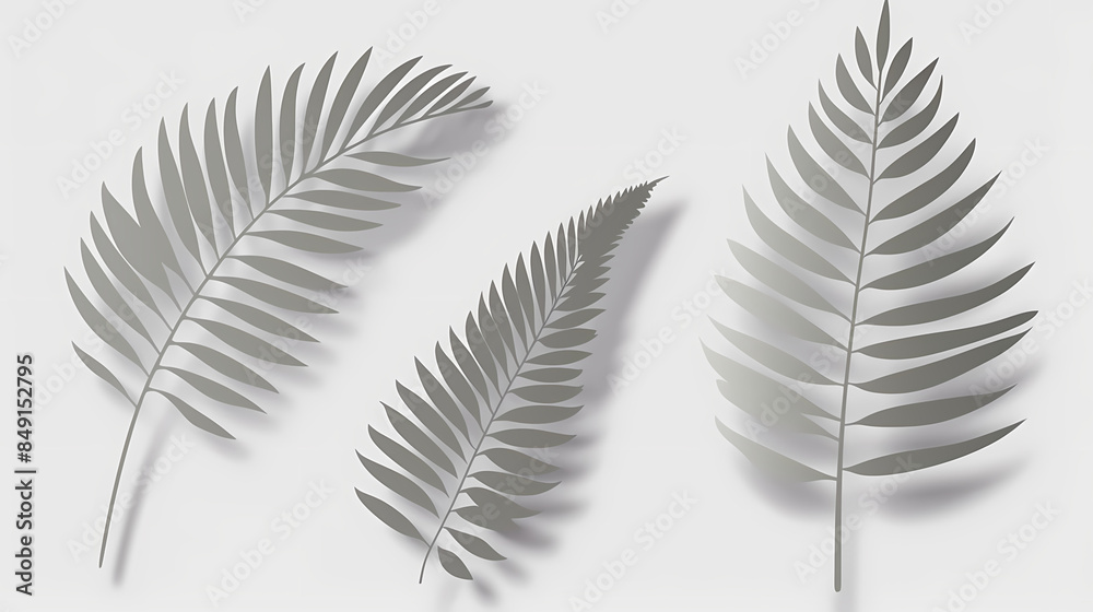 Realistic transparent shadow from a leaf of a palm tree on the white background. Tropical leaves shadow. Mockup with palm leaves shadow. Realistic transparent shadow from a leaf of a palm tree on the white background. Tropical leaves shadow. Mockup with palm leaves shadow.