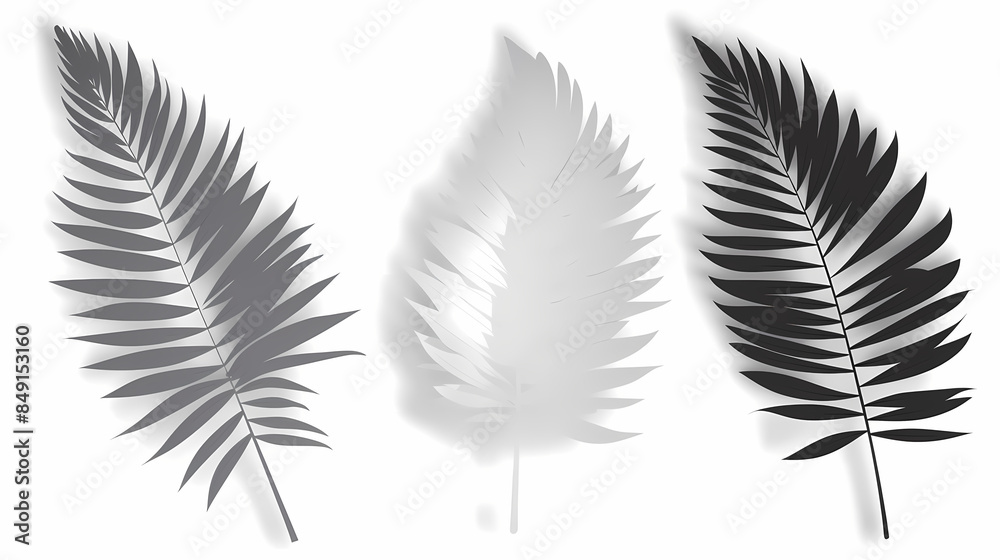 Realistic transparent shadow from a leaf of a palm tree on the white background. Tropical leaves shadow. Mockup with palm leaves shadow. Realistic transparent shadow from a leaf of a palm tree on the white background. Tropical leaves shadow. Mockup with palm leaves shadow.