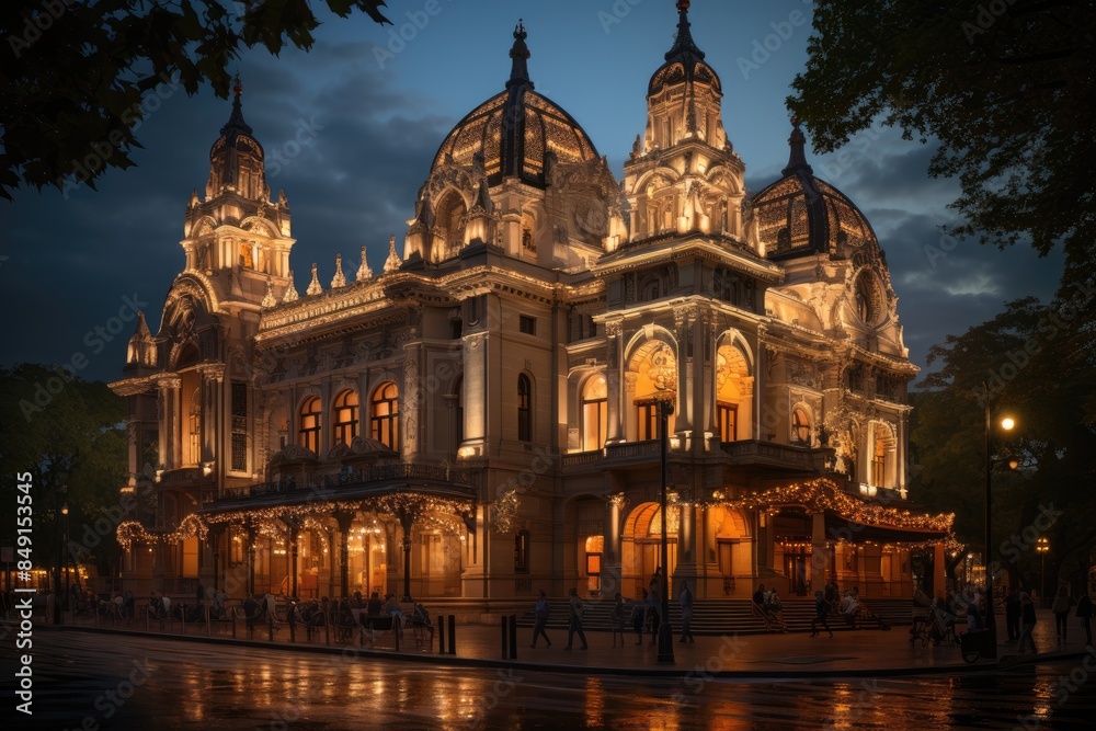Colón theater at night, Buenos Aires beauty and magic., generative IA