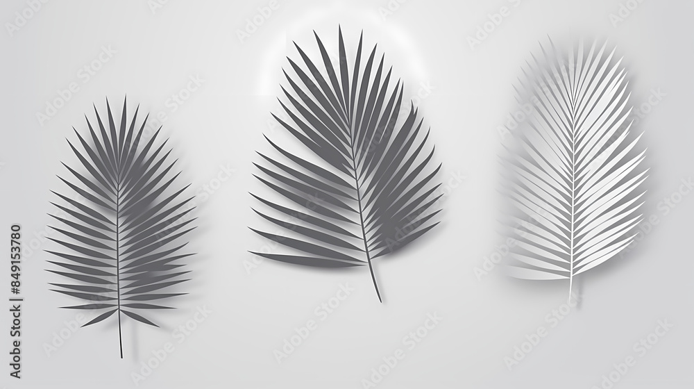 Realistic transparent shadow from a leaf of a palm tree on the white background. Tropical leaves shadow. Mockup with palm leaves shadow. Realistic transparent shadow from a leaf of a palm tree on the white background. Tropical leaves shadow. Mockup with palm leaves shadow.