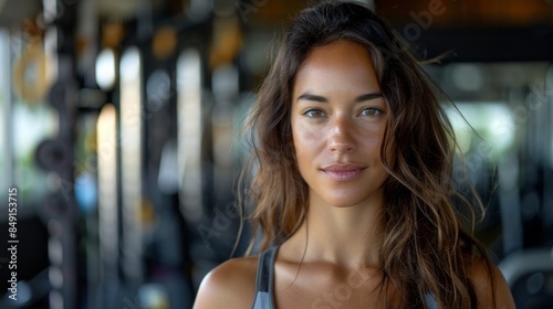cheerful beautiful smiling Caucasian woman in a tracksuit looks at the camera while in the gym. copyspace on the left Free Download cheerful beautiful smiling Caucasian woman in a tracksuit looks at the camera while in the gym. copyspace on the left - GFXLoad