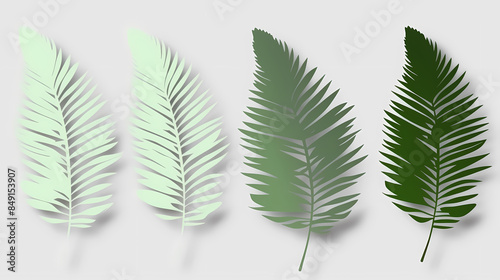 Realistic transparent shadow from a leaf of a palm tree on the white background. Tropical leaves shadow. Mockup with palm leaves shadow. © ak159715