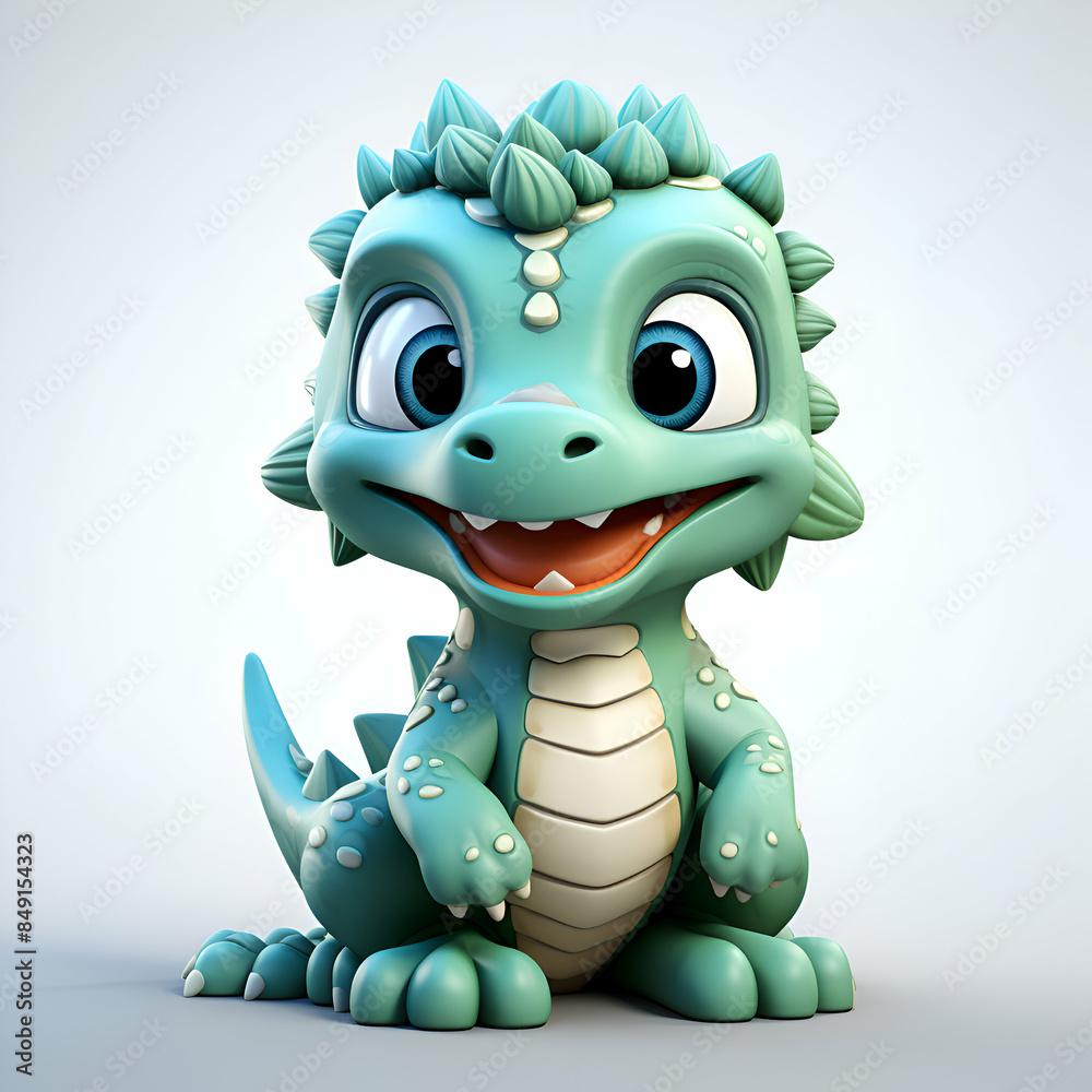 Cute baby crocodile isolated on white background. 3d Cute baby crocodile isolated on white background. 3d