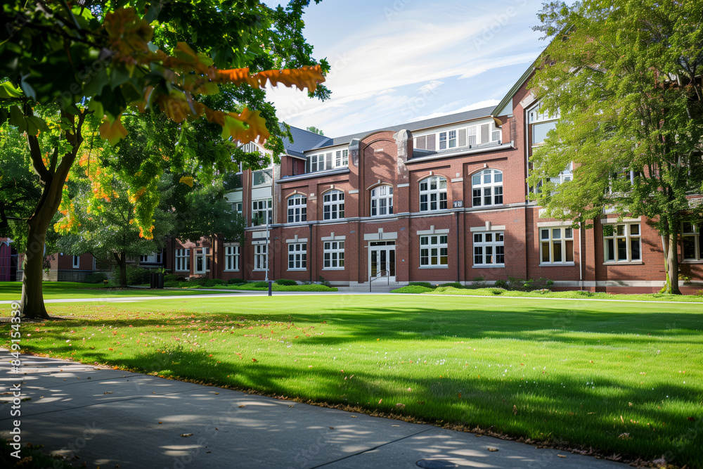 School building with lawn School building with lawn