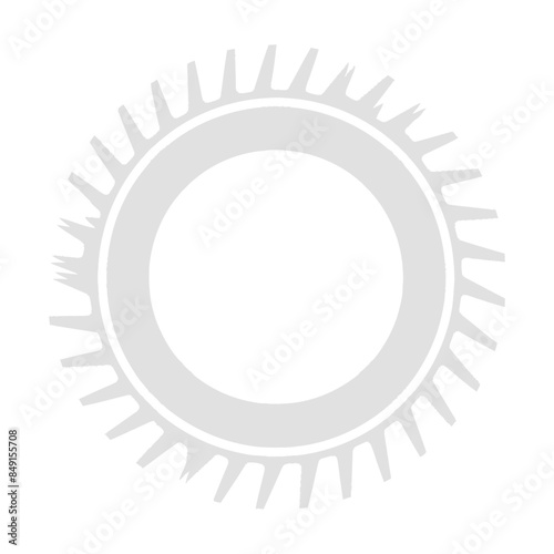 Gray Circular Heat Sink: Radial Fins, Cooling Component, Isolated.