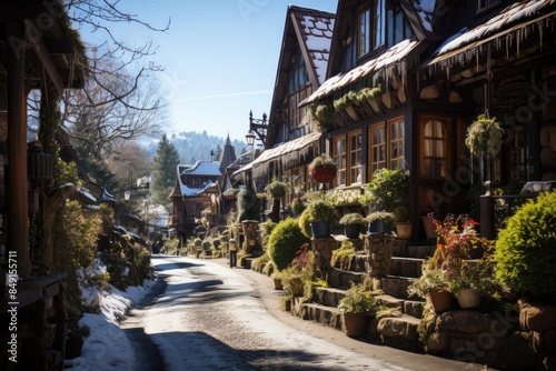 Magic Winter Scene at Snowland Park in Gramado., generative IA