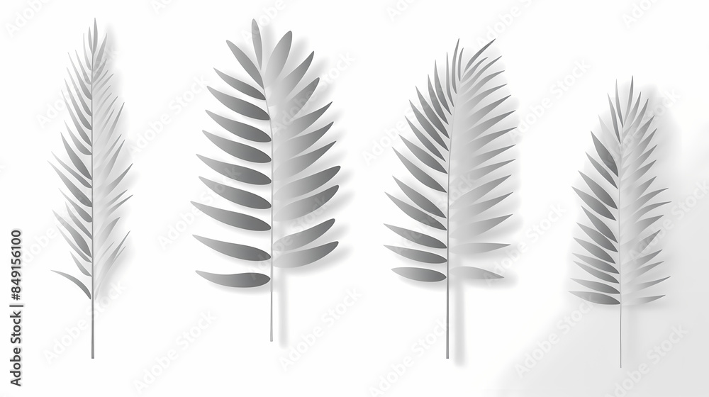 Realistic transparent shadow from a leaf of a palm tree on the white background. Tropical leaves shadow. Mockup with palm leaves shadow. Realistic transparent shadow from a leaf of a palm tree on the white background. Tropical leaves shadow. Mockup with palm leaves shadow.