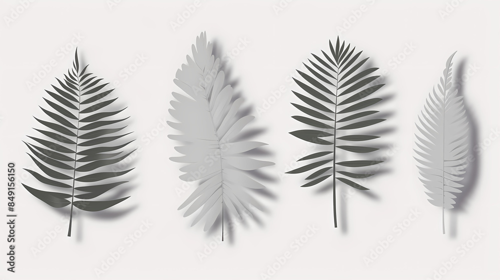 Realistic transparent shadow from a leaf of a palm tree on the white background. Tropical leaves shadow. Mockup with palm leaves shadow. Realistic transparent shadow from a leaf of a palm tree on the white background. Tropical leaves shadow. Mockup with palm leaves shadow.