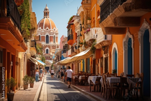 Baroque Cathedral in Cartagena, Colombia., generative IA