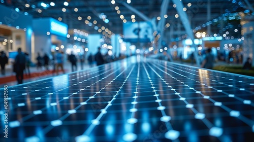 Solar Panel Display at a Busy Convention
