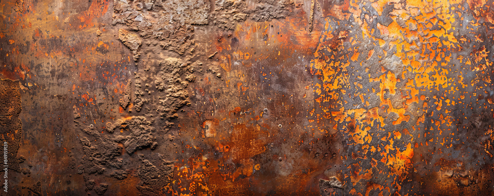 Rustic metal background with weathered surface and rusty orange and brown tones: Industrial and aged, adding a touch of history and character Rustic metal background with weathered surface and rusty orange and brown tones: Industrial and aged, adding a touch of history and character
