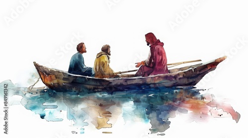 Jesus Christ watercolor Illustration. Christianity hand drawn